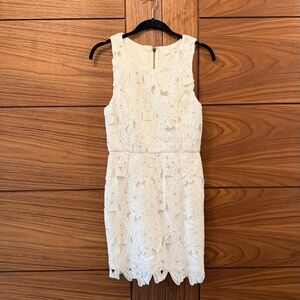 ASTR the Label White Floral Lace Mini Sheath Dress Sleeveless - Size M